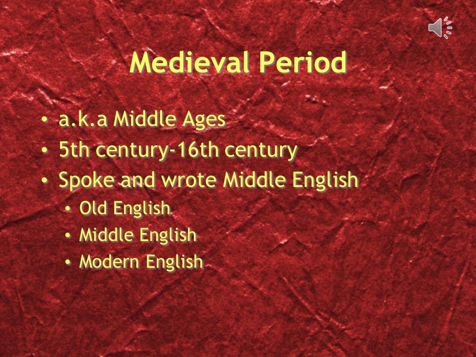 An introduction to english language and literature in the middle ages